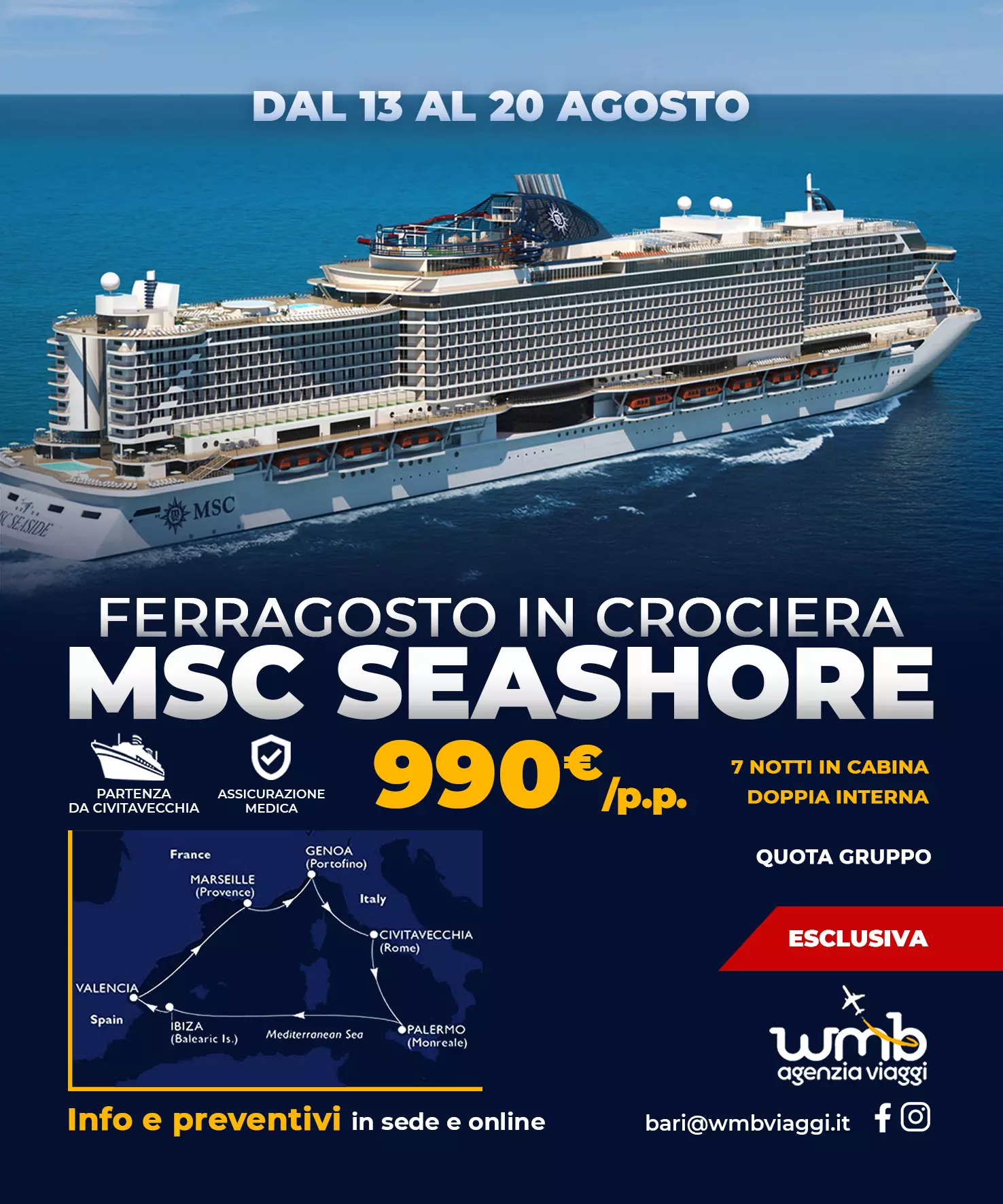 Crociera MSC Seashore a Ferragosto 2023